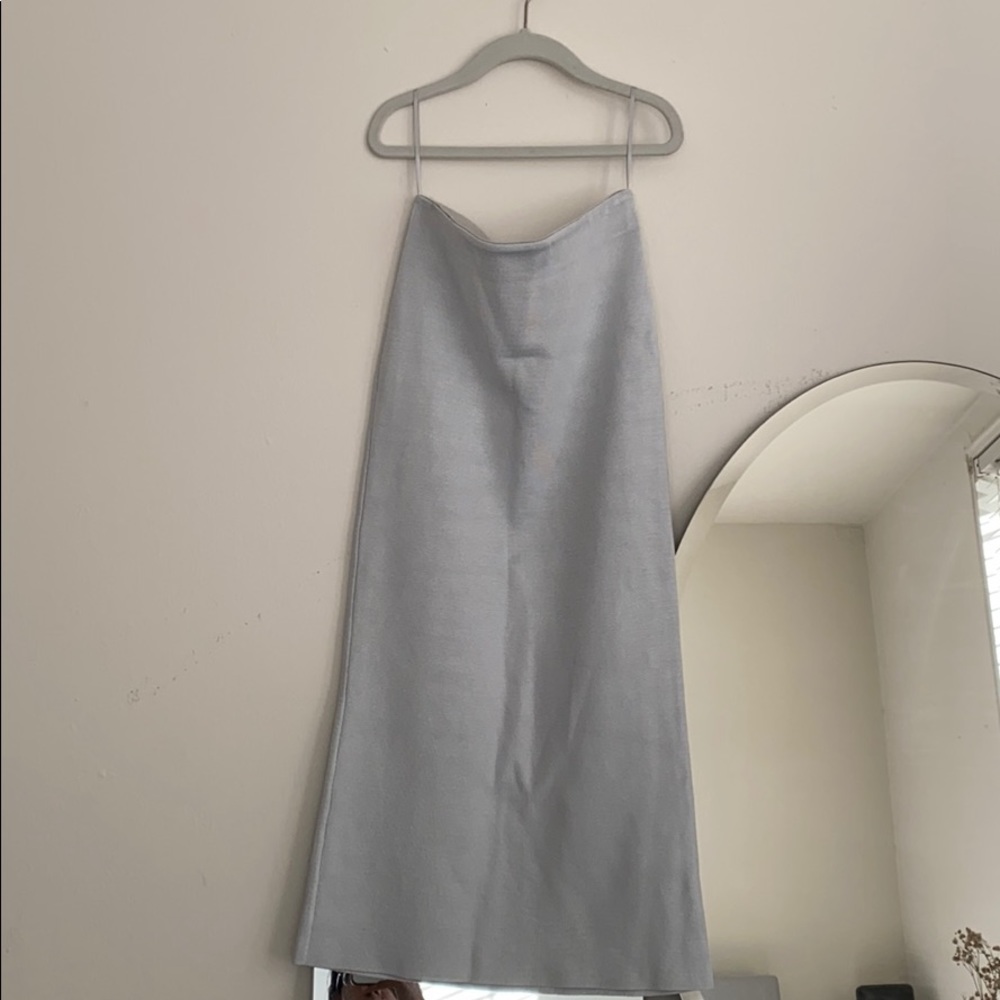 Zara knit midi skirt (light blue)